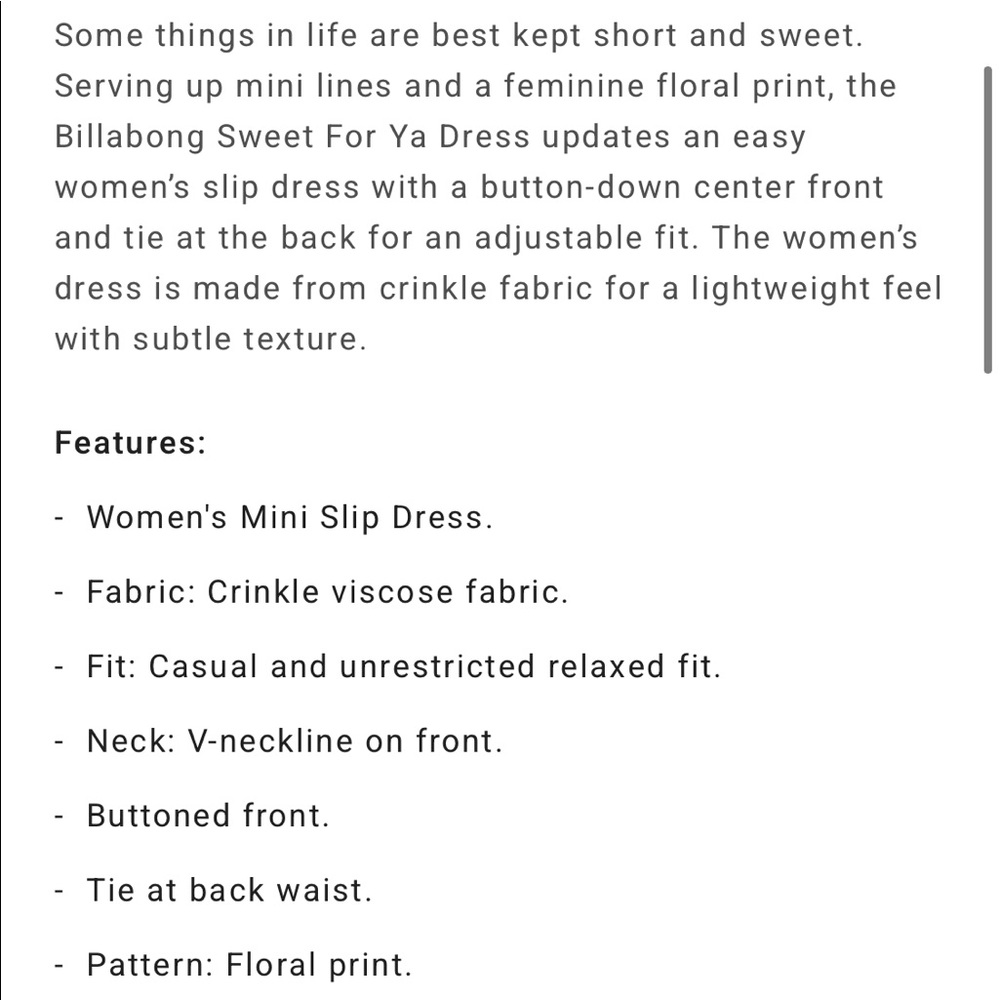 ☀️ NWT Billabong Sweet For Ya Dress - Picture 5 of 5